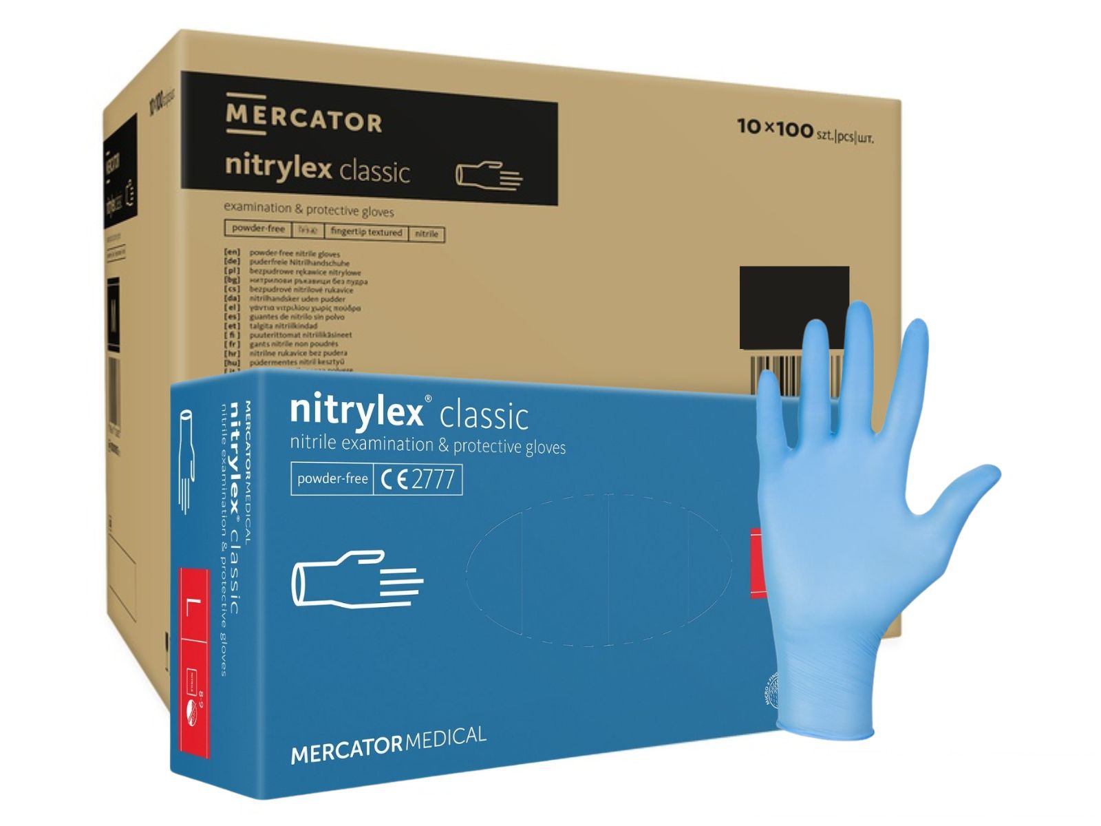 Rękawice Nitrylex Blue L Mercator Classic KARTON